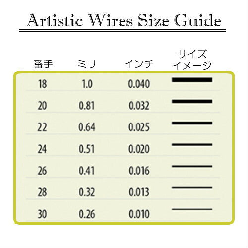 アーティスティックワイヤー/ゴールドカラー 18ゲージ 18G #18 1mm 大