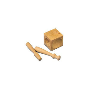 ウッドダッピングブロック（木製サイコロ台）玉台　木製 ポンチ付き